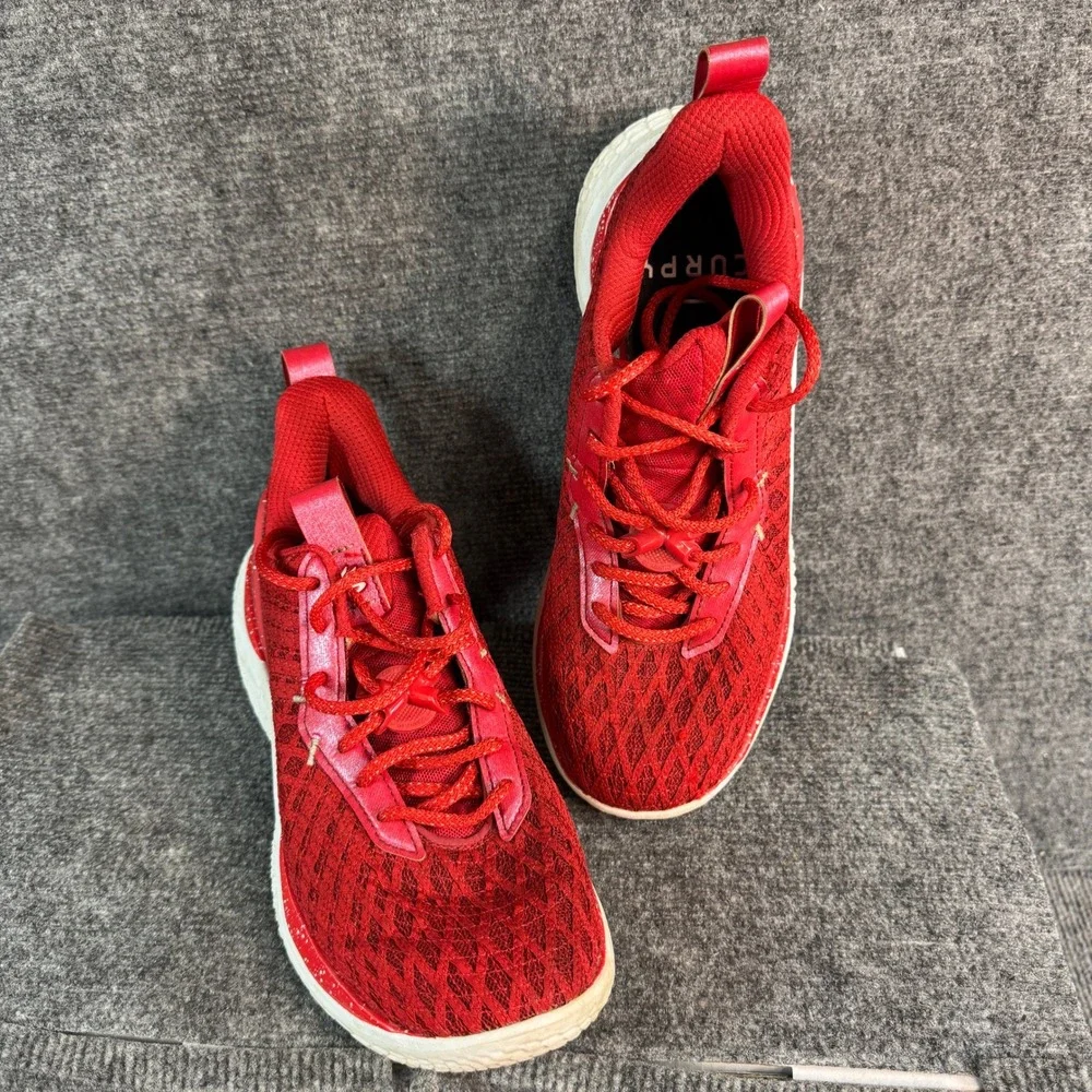 Under Armour Curry Flow 9 Red Basketball Shoes Sneakers 3024248-602 Mens 8.5